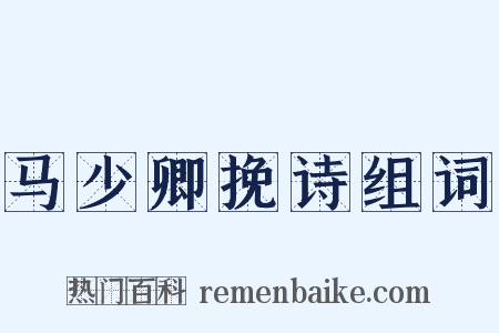 马少卿挽诗组词是什么意思的图片